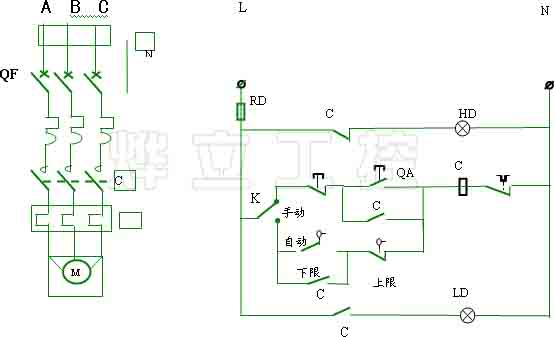 水位控制信號控制補(bǔ)水泵的電氣原理圖